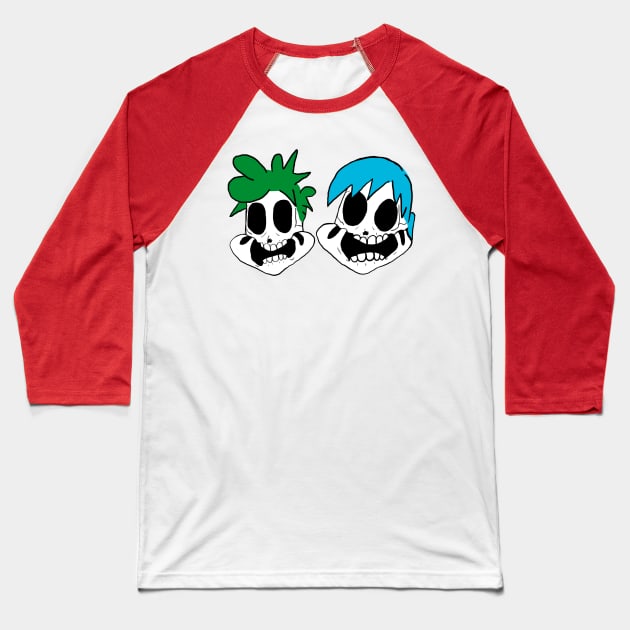 Kablam Skulls Baseball T-Shirt by TheDeathOfMyChildhood1